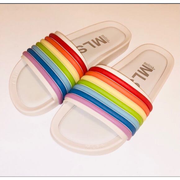 MLSA Melissa Rainbow Beach Slides NEW! Size 7, 38 EUR - Picture 2 of 7